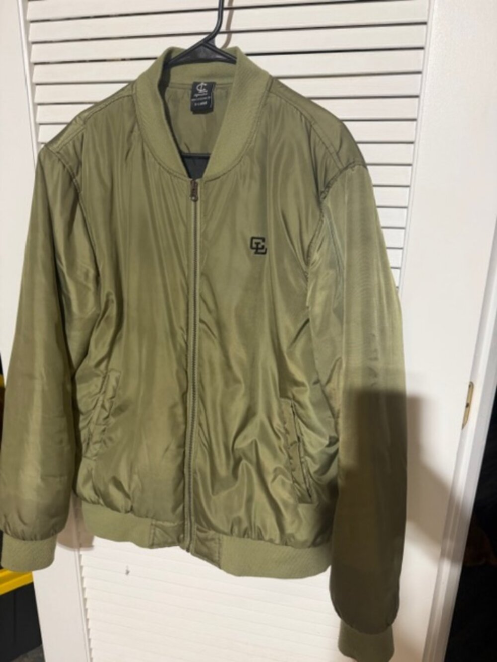 Clifford Lennox Olive Green Bomber Jacket XL | Lightweight Zip-Up | Minimal Stre